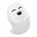 laughing, ghost, halloween, horror, character, cute ghost, expression, spooky, happy