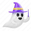 wizard, ghost, halloween, character, cute ghost, expression, spooky, witch, witch hat 