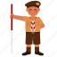 boy, scout, kid, character, person, expression, school, happy, student 