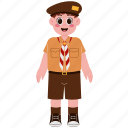 cute, boy, kid, child, character, activity, indonesian scout, school, student