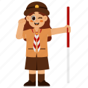 girl, kid, character, person, activity, scout, indonesian scout, school, student