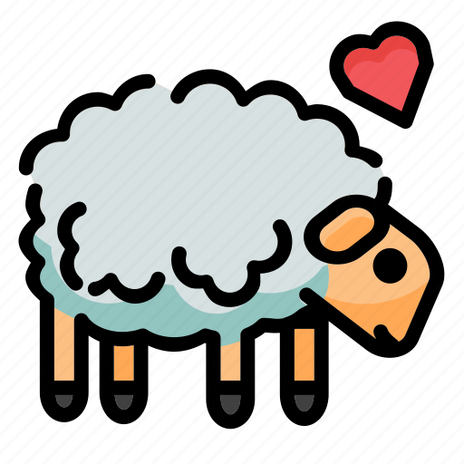 Cute, lovely, pet, animal, sheep icon - Download on Iconfinder