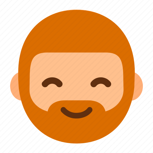 Avatar, simple, minimal, cartoon, man, beard, redhead icon - Download on Iconfinder