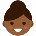 avatar, simple, minimal, cartoon, face, woman, black