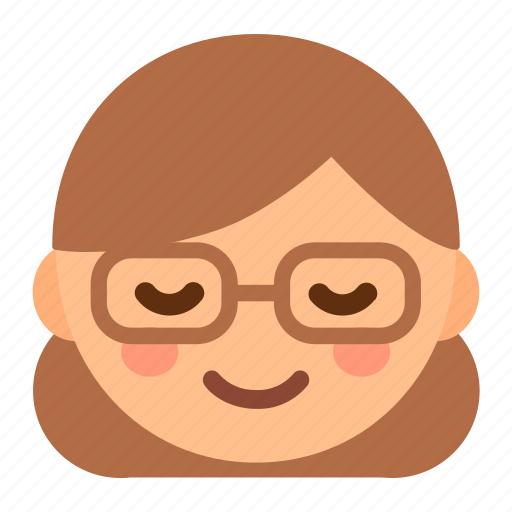 Avatar, simple, minimal, cartoon, face, woman, glasses icon - Download on Iconfinder