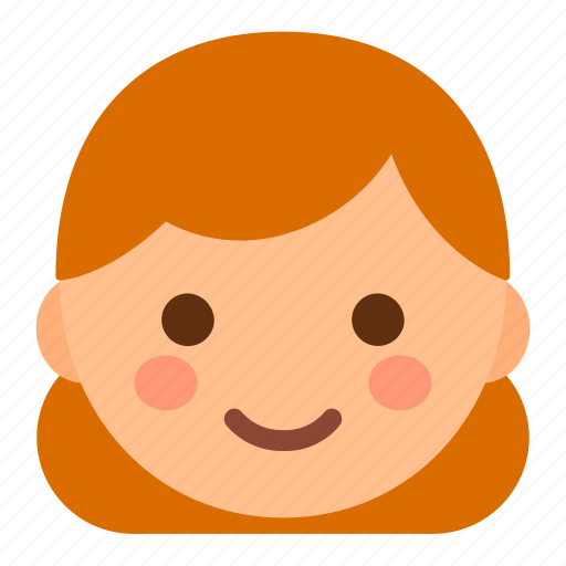 Avatar, simple, minimal, cartoon, face, woman, redhead icon - Download on Iconfinder