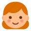 avatar, simple, minimal, cartoon, face, woman, redhead 