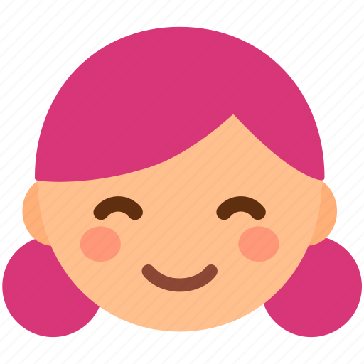 Avatar, simple, minimal, cartoon, girl, pink, cute icon - Download on Iconfinder