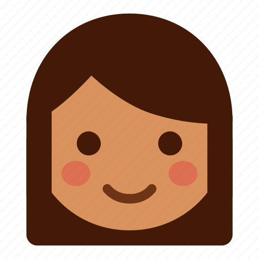 Avatar, simple, minimal, cartoon, people, woman, brown icon - Download on Iconfinder