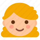 avatar, simple, minimal, cartoon, face, woman, blonde