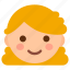 avatar, simple, minimal, cartoon, face, woman, blonde 