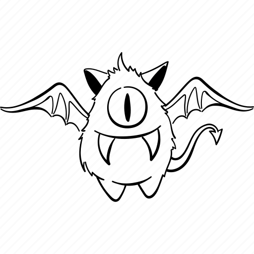Monsters, bw, monster, cute, fangs, beast, character icon - Download on Iconfinder