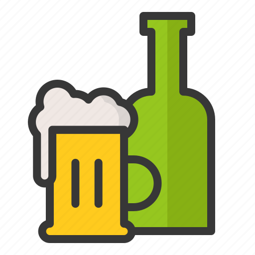 Beer, bottle, drink, foam, mug, oktoberfest icon - Download on Iconfinder