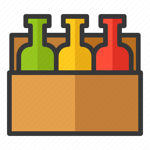Beer, bottle, box, colorful, oktoberfest, red icon - Download on Iconfinder