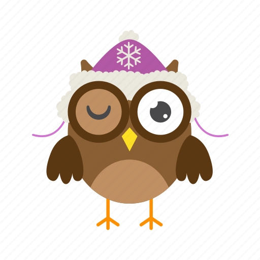 Hat, winks, brown, flat, icon, owl, funny icon - Download on Iconfinder