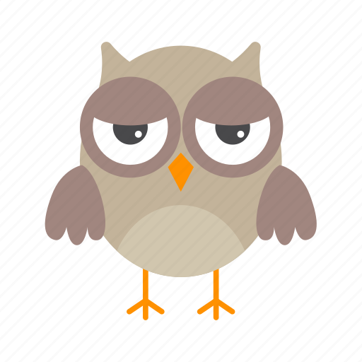 Flat, icon, owl, funny, element, bird, cartoon icon - Download on Iconfinder