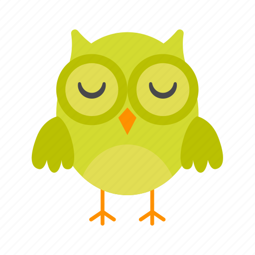 Green, eye, close, flat, icon, owl, funny icon - Download on Iconfinder