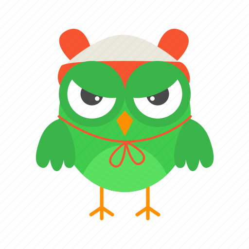 Angry, green, evil, flat, icon, owl, funny icon - Download on Iconfinder