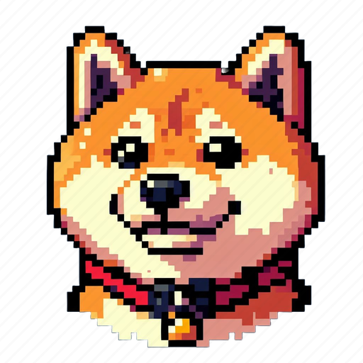 Cute, shiba inu, puppy, dog, pixel art, animal icon - Download on Iconfinder