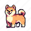 shiba inu, puppy, dog, pixel art, icon, cute 