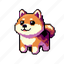 shiba inu, puppy, dog, pixel art, icon 
