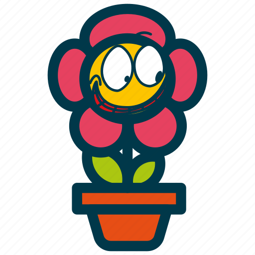 Sun, flower, cute, character, emoji icon - Download on Iconfinder
