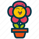 sun, flower, cute, character, emoji
