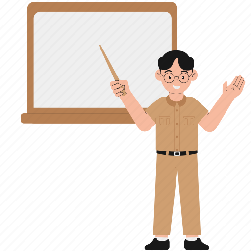 Male, teacher, blackboard, explaining, school, discuss, cute icon - Download on Iconfinder