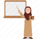 teacher, teaching, school, person, education, study, hijab, woman, explaining