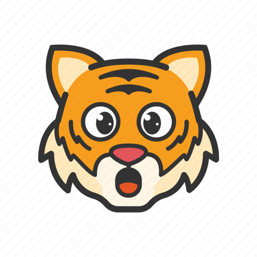 Amazed, emoticon, surprised, tiger icon - Download on Iconfinder
