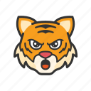 angry, emoticon, mad, tiger