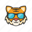 cool, emoticon, glasses, tiger 