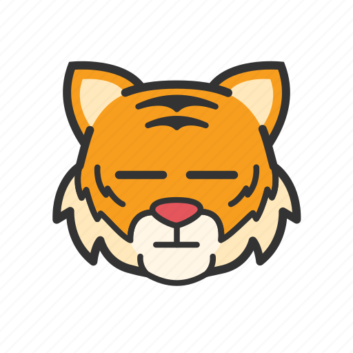 Emoticon, flat face, tiger icon - Download on Iconfinder