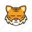 emoticon, flat face, tiger 