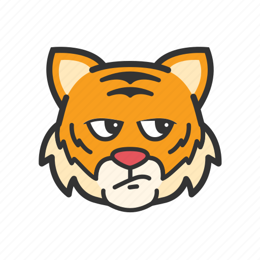 Emoticon, meh, squint, tiger icon - Download on Iconfinder