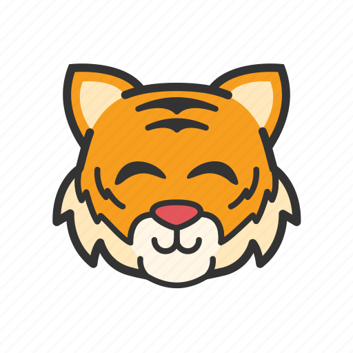 Cute, emoticon, smile, tiger icon - Download on Iconfinder
