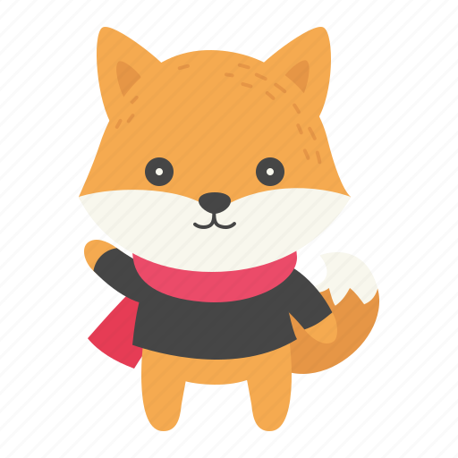 Animal, winter, avatar, cartoon, fox, scarf, sweater icon - Download on Iconfinder