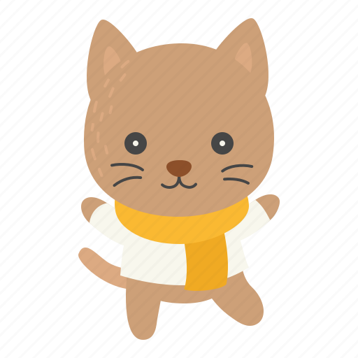 Animal, winter, avatar, cartoon, cat, sweater, scarf icon - Download on Iconfinder