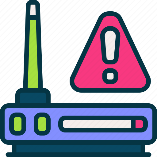 Router, danger, warning, connection, cyberspace icon - Download on Iconfinder
