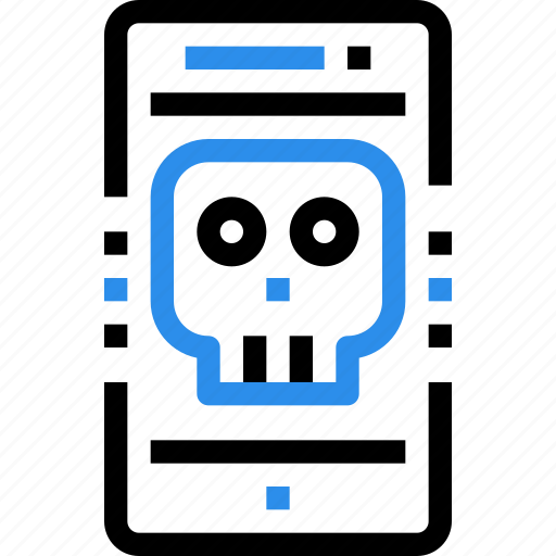 Crime, hacking, mobile, phone, skull, smartphone icon - Download on Iconfinder