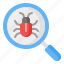 search, magnifying glass, scan, virus, bug, malware, security 
