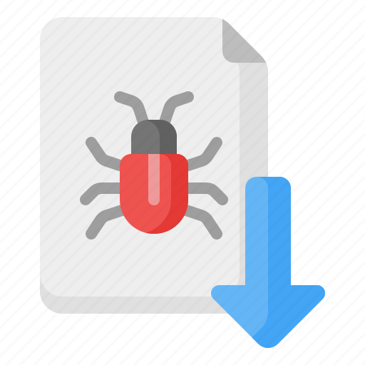 Download, file, document, virus, bug, malware, down arrow icon - Download on Iconfinder
