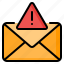 spam, alert, warning, email, mail, message, envelope 