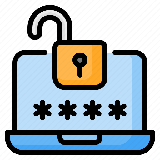 Password, unlock, padlock, hack, computer, laptop, security icon - Download on Iconfinder