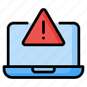 warning, alert, caution, error, malware, laptop, computer