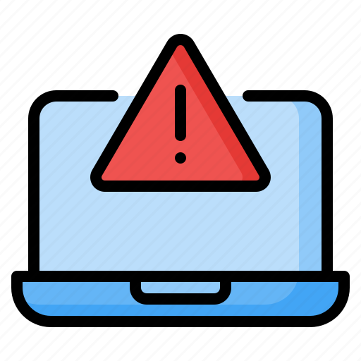 Warning, alert, caution, error, malware, laptop, computer icon - Download on Iconfinder