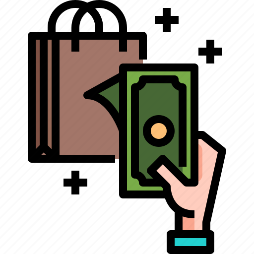 Shopping, delivery, hand, buy, on, cash, money icon - Download on Iconfinder