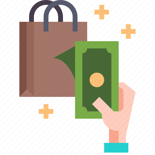 Shopping, delivery, hand, buy, on, cash, money icon - Download on Iconfinder