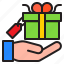 gift, box, hand, giving, present, delivery 