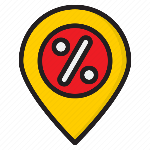 Location, percent, tag, discount, sale, map icon - Download on Iconfinder